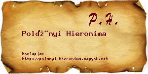 Polányi Hieronima névjegykártya
